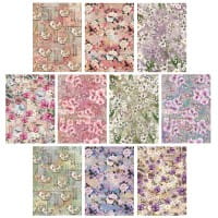 Selbstklebende Stoffe, Blumen 1, DIN A4, verschiedene Designs, 10 Stück
