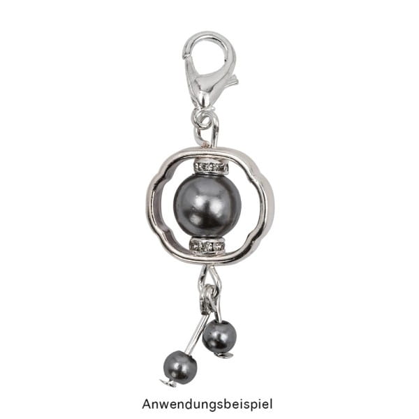 Perlenrahmen, Zieroval, außen 1,3cm x 1,5cm, innen 1,1cm x 1,3cm, silber, 14 Stück