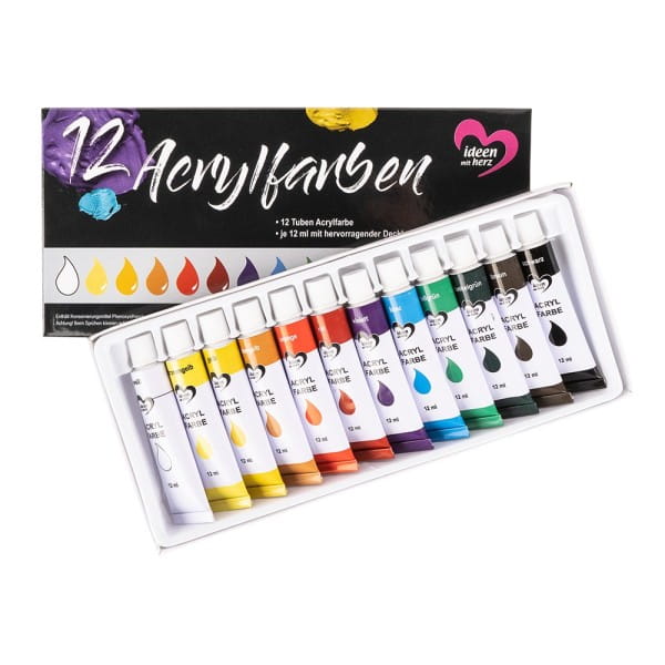 Acrylfarben, 12 Tuben à 12ml