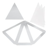 Falt-Laternen, Pyramide, 280g/m², 27,5cm x 18,5cm x 21cm, silber, 3 Stück