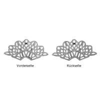 Metall-Ornamente, Design 7, 4,4cm x 2cm, silber, 15 Stück