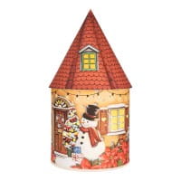 LED-Lichthaus, Nostalgische Weihnacht 2, Ø 11cm, 22cm hoch, inkl. Draht-Lichterkette, mit Timer