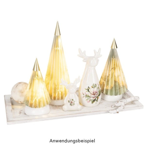 LED-Stab-Podeste, 3 Höhen, Ø7,7cm, 14-26 LEDs, warmweiß, inkl. Timer