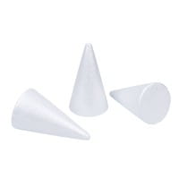 Styropor-Kegel, 12cm x 7cm, 3 Stück