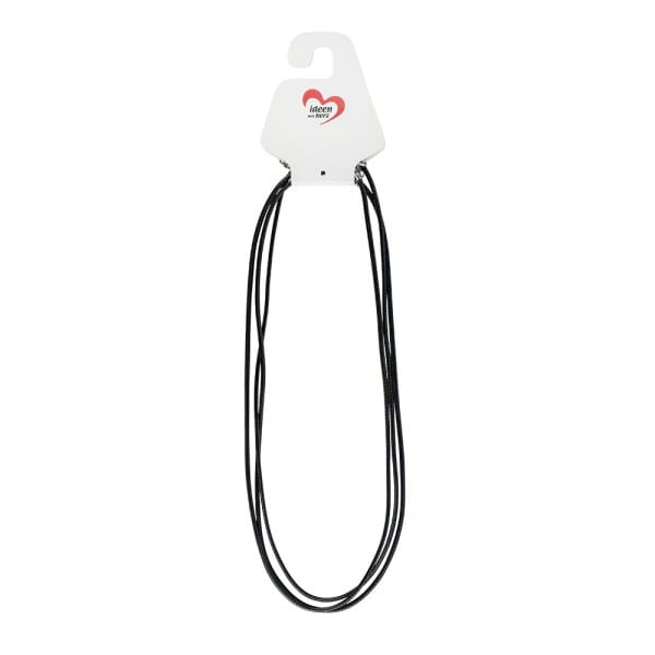 Lederoptik-Halsketten, 45cm lang, verlängerbar, Stärke: 2mm, schwarz, 3 Stück