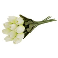 Deko-Blumen, Tulpen, 33cm lang, cremeweiß, realistische Optik, 10 Stück