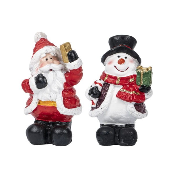 Deko-Figuren, Schnee- & Weihnachtsmann, 2 Stück | Weihnachts-Figuren | Basteln Weihnachten | Bastelbedarf für Anlässe