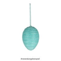 Perlen-Band, 10m lang, Perlen: Ø 3mm, transparent, hellblau