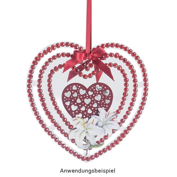 Windradfolien-Scheiben, Herz, 16cm x 16cm, transparent, 500µ, 20 Stück