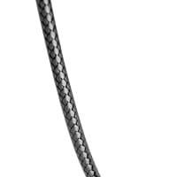 Lederoptik-Halsketten, 45cm lang, verlängerbar, Stärke: 2mm, schwarz, 3 Stück