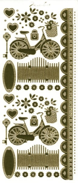 Sticker, "Marie Eve Bikes", Fahrrad, Spiegelfolie, gold