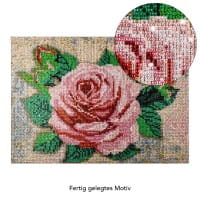 Diamond-Painting-Bild, Strass, Rose mit Knospen 2, 25cm x 35cm, inkl. Werkzeug