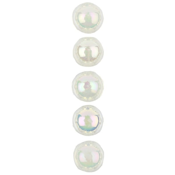 Halbperlen-Bordüren, selbstklebend, Ø6mm, 29cm, 10 Stück, creme-irisierend