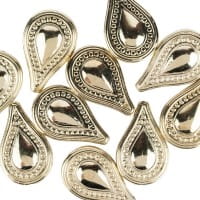 Perlen, Tropfen, 3,5cm x 2,2cm, hellgold, 10 Stück