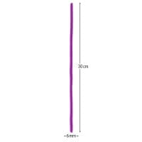 Chenille-Drähte, Violetttöne, 30cm lang, Ø 6mm, 5 verschiedene Farben, 100 Stück
