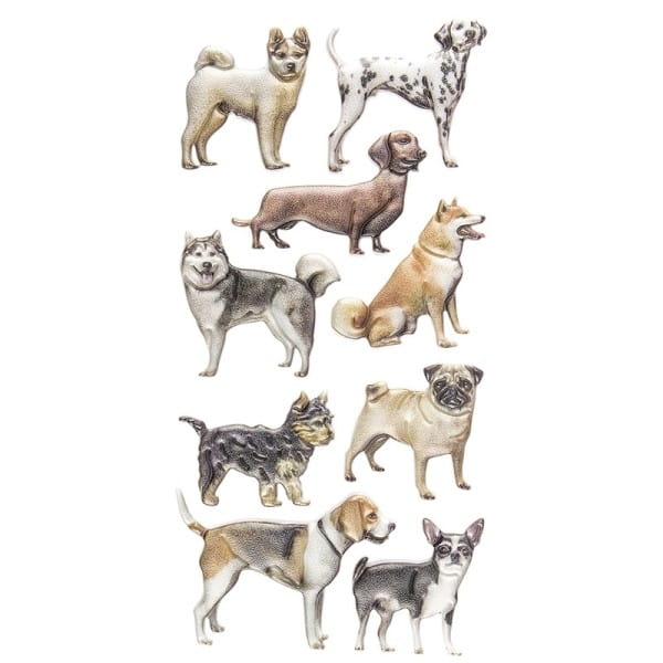 Relief-Sticker, Hunde, 17,5cm x 9cm