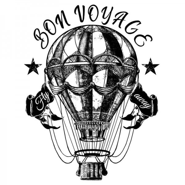Siebdruckschablone Ballon, Bon Voyage, 32,5cm x 22,5cm, selbstklebend, inkl. Rakel