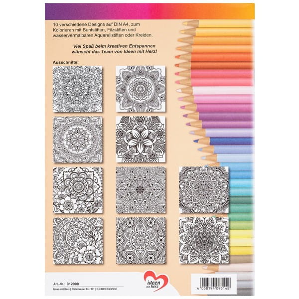 Malbuch: Malen... und die Seele lacht "Blütenmandalas", DIN A4, 10 Seiten