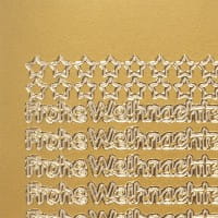 Sticker, Schrift, Frohe Weihnachten, gold