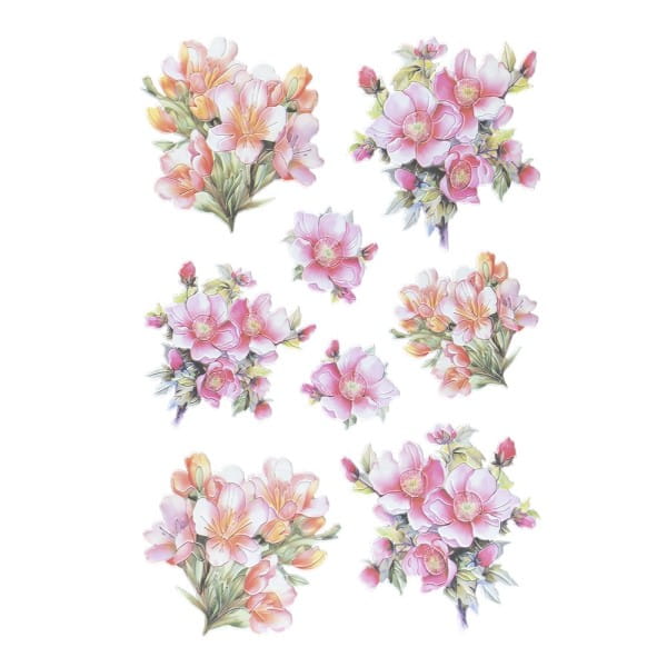 3-D Relief-Sticker, Blumensträuße 1, verschiedene Größen, selbstklebend