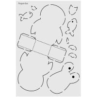 Design-Schablone Nr. 8 "Pinguin-Box", DIN A4