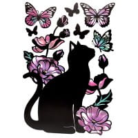Metallic-Sticker, Katze, mit spiegelndem Metallic-Effekt, 30 x 21cm