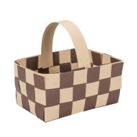 Flechtkörbe aus Papier, zum Selberflechten, 12cm x 8cm x 6,5cm, Braun-,Grau-,Beigetöne, 10 Stück