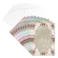 Motiv-Grußkarten, Blüten & Spitze, 11,5cm x 16,5cm, 5 Farben, inkl. Umschläge, 10 Stück