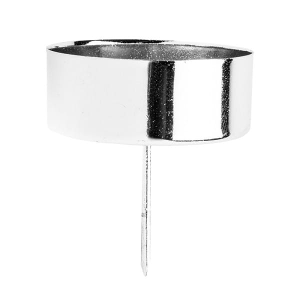 Teelichthalter zum Stecken, Ø 4,2cm, silber glänzend, 4 Stück