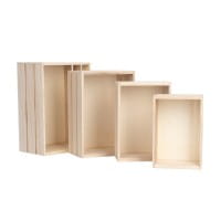 Kisten, Holz, rechteckig, verschiedene Größen, 4 Stück
