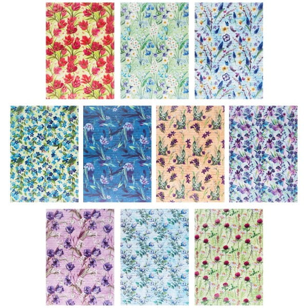 Motiv-Transparentpapiere Deluxe, Frühlingsblumen, DIN A4, versch. Designs, geprägt, 10 Bogen