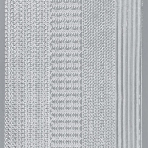 Sticker, verschiedene Bordüren, Perlmuttfolie, silber