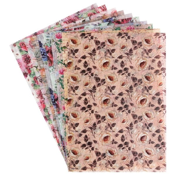 Motiv-Transparentpapiere Deluxe, Rosen, DIN A4, versch. Designs, 10 Bogen