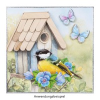 Motiv-Grußkarten, Vogelhäuser, 16cm x 16cm, 5 Designs, inkl. Umschläge, 10 Stück