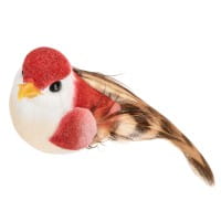 Deko-Federvögel, Sortierung 4, 2,2cm x 5cm x 2,5cm, 5 Farben, 10 Stück