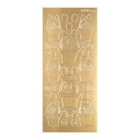 Sticker Eimer mit Ostereiern, gold