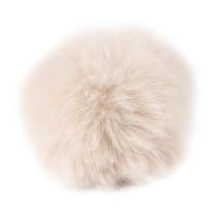 Fell-Pompons, Ø 8cm, beige, 4 Stück