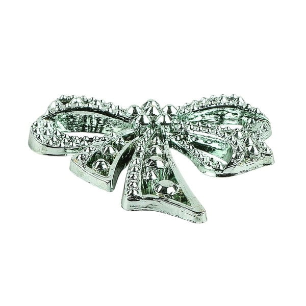Metallic-Schmucksteine, Schleife, petrol, 4,5cm x 4,5cm, 7 Stück