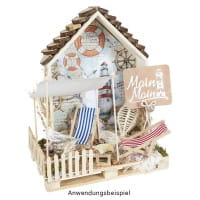 Miniatur-Liegestühle, rot-weiß gestreift, 2 Stück