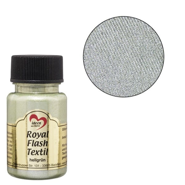 Royal Flash Textil, Glitzer-Metallic-Farbe, 50 ml, hellgrün