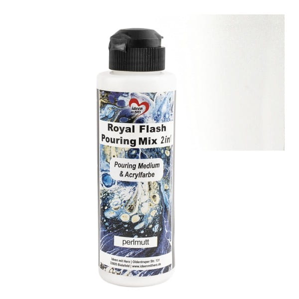 Royal Flash Pouring Mix, 2 in 1, Pouring Medium & Acrylfarbe, perlmutt, 180ml