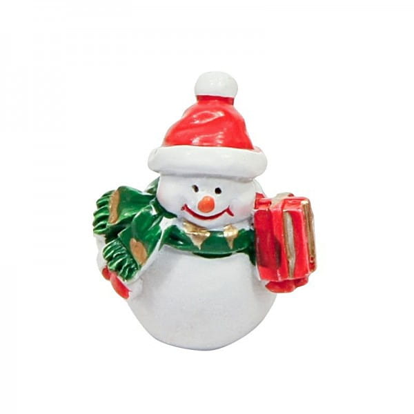 Deko-Schneemänner mit Geschenk, 3 x 3 cm, 5er Set