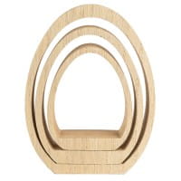 Ei-Podeste, Rohlinge aus Holz, 10 bis 16cm hoch, 3 Stück
