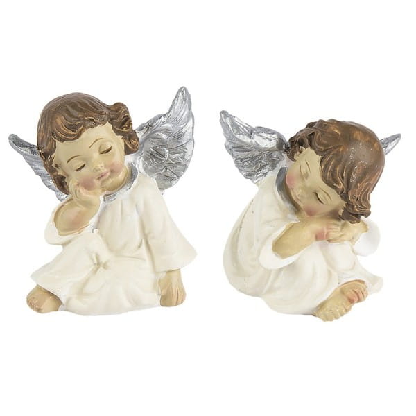 Deko-Figuren, Engelduo Pia & Mara, 4,5cm x 3,5cm x 3cm, 2 Stück | Weihnachts-Figuren | Basteln Weihnachten | Bastelbedarf für Anlässe