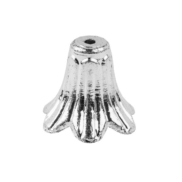 Blütenkelche, Petunien, metallic-matt, 1cm x 1,2cm, silber, 50 Stück