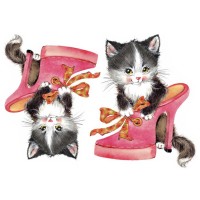 Color Bügeltransfers, DIN A4, Katze mit Schuh