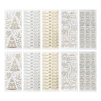 Sticker, Hochzeit 2, Perlmutt- und Lackfolie, 5 verschiedene Designs, 10 Bogen