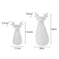 Deko-Figuren, Elche 2, 2 Designs & Größen, weiß, 2 Stück