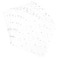 Faltpapiere, transparent, Sterne, 15cm x 15cm, 110 g/m², weiß/silber, 100 Stück
