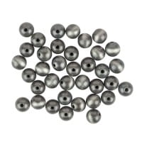 Perlen, Rund, Tigerauge, Ø 0,9cm, anthrazit-silber, 32 Stück